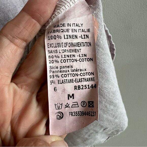 Embroidered Italian Linen Shift Dress - Picture 3 of 9